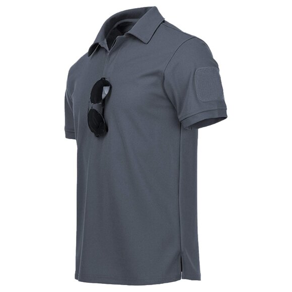 ZITY Mens Polo Shirt Cool Wicking Short Sleeve Large Gray - Picture 3 of 5